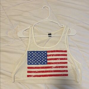 American Flag Crop Top